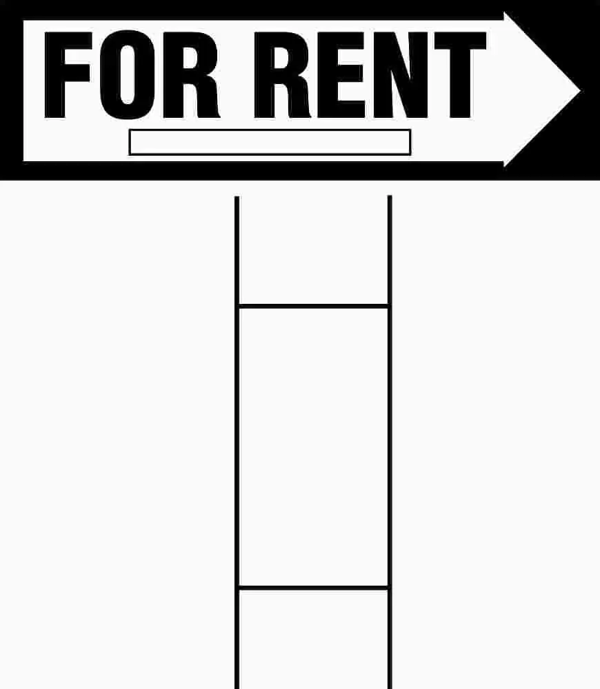 For Rent Corr Plastic Sign 1