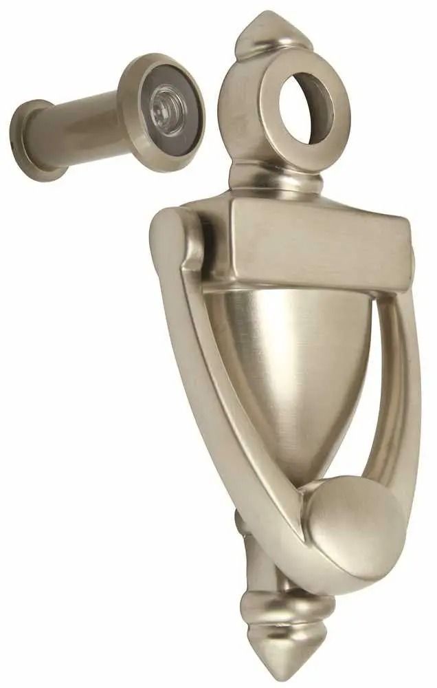 Door Knocker And 180 Degree Viewer Satin Nickel 1