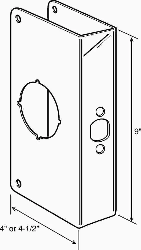 Door Reinforcer 1-3-8" X 4" X 9" Polished Brass 1
