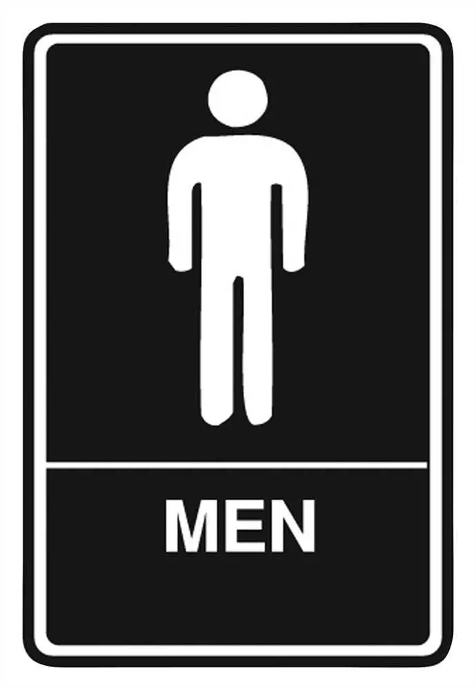 Men's Room Sign, Ada Approved Braille 6" X 9" 1