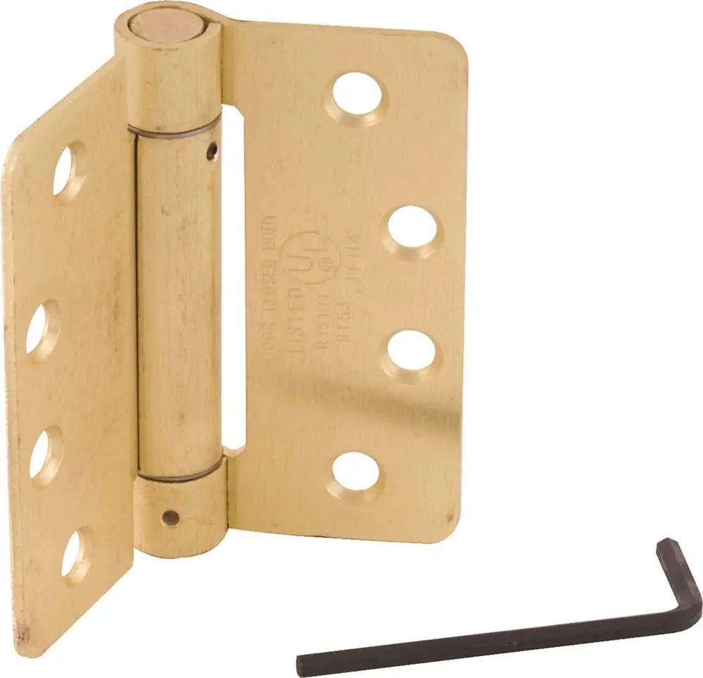 Spring Hinge 4" X 4" Satin Brass 1