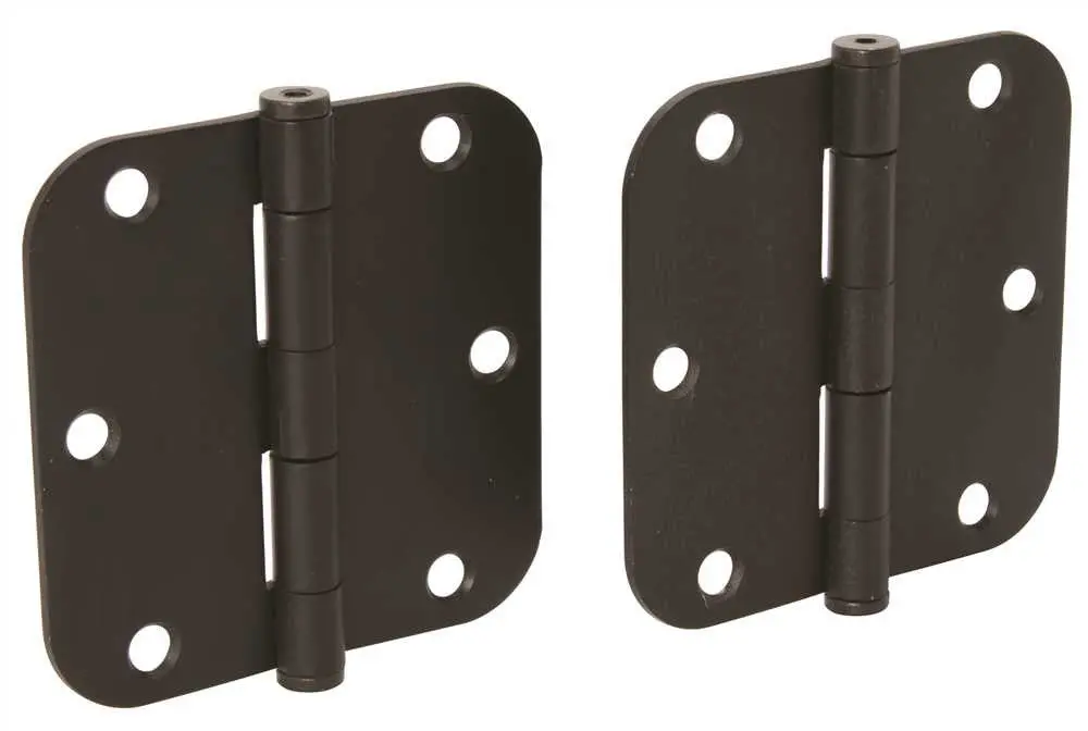 Anvil Mark Butt Hinges, 5-8 In. Radius Corner, 3-1-2 In., Oil Rubbed Bronze, 2 Per Pack 1