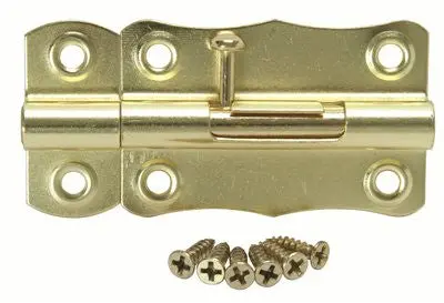 Anvil Mark&Reg; Barrel Bolt, Brass Plated,  4 In. 1