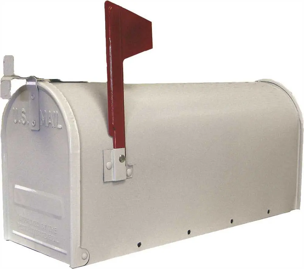 U.S. #1 Rural Mailbox, Galvanized Steel White 1