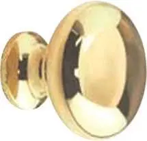High Density Zinc Cabinet Knob 1-1-4 In. Polished Brass 1
