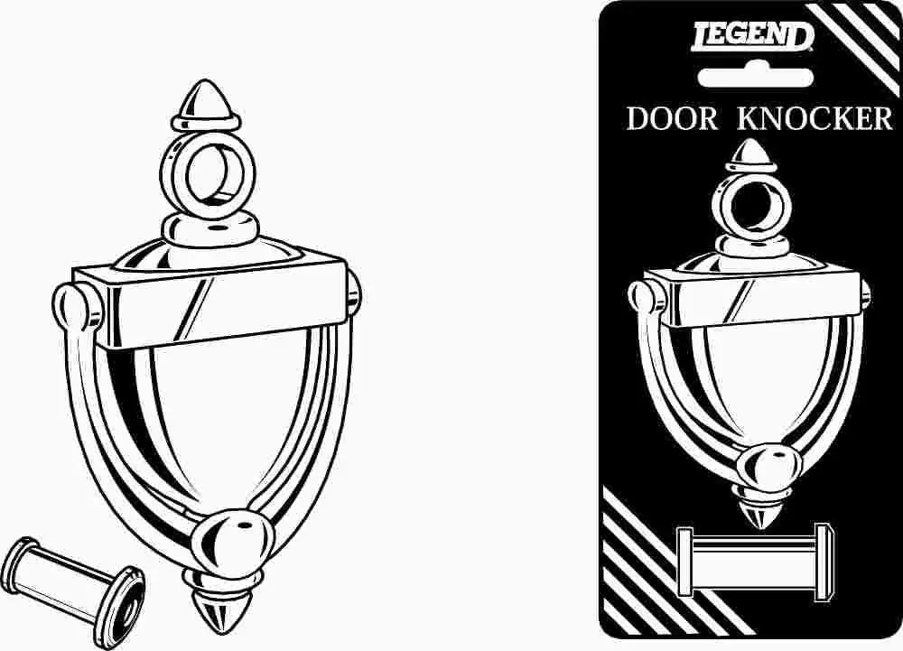 Anvil Mark&Reg; Door Knocker With 180 Degree Viewer, Polished Brass 1