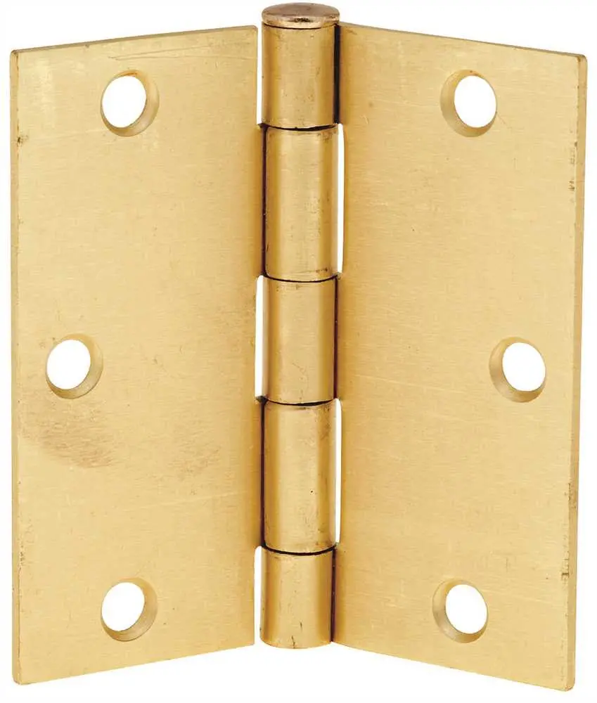 Anvil Mark&Reg; Butt Hinges, Square Corner, 3-1-2 In., Satin Brass, 2 Per Pack 1