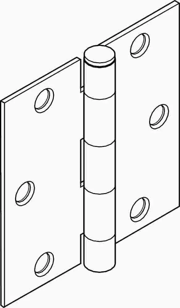 Anvil Mark&Reg; Butt Hinges, Square Corner, 4 In., Satin Brass, 2 Per Pack 1