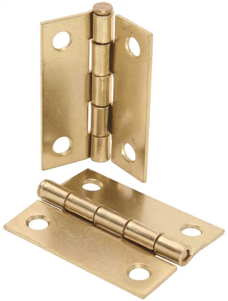 Anvil Mark&Reg; Butt Hinge, Square, 2 In., Brass Plated 1