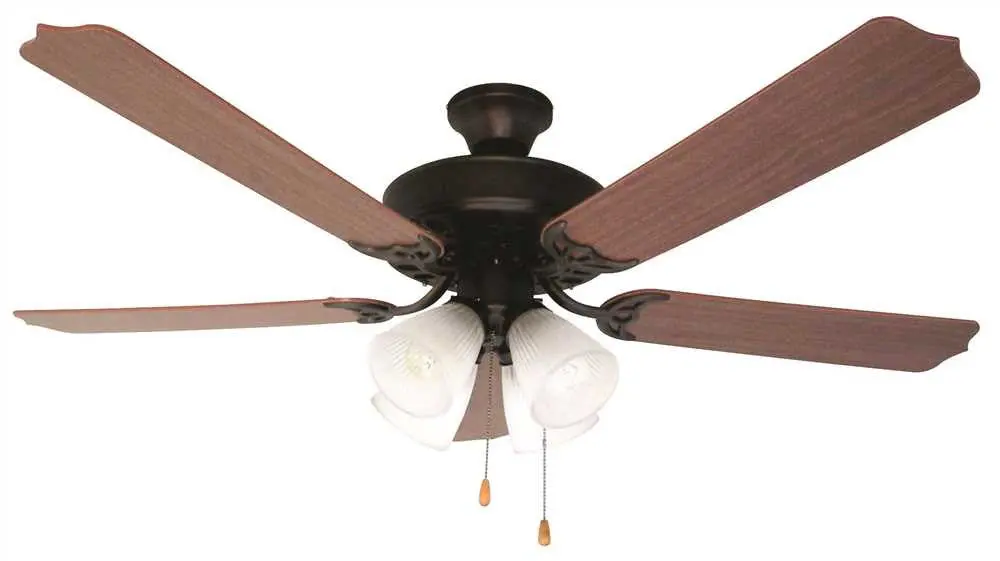 Bala&Reg; Quick Connect Dual Mount Ceiling Fan, 52 In., Reversible Mahogany And Oak Blades, Antique Bronze 1