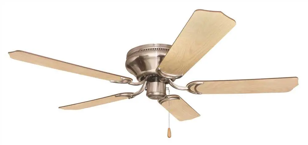 Bala&Reg; Light Kit Adaptable Hugger Ceiling Fan, 52 In., With Reversible Ash And Mahogany Blades, Brushed Pewter 1