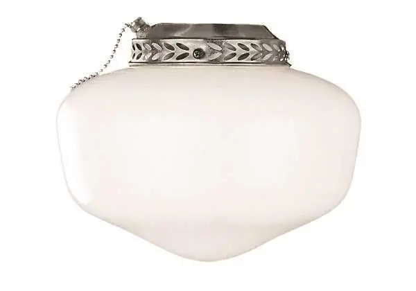 Schoolhouse Globe Ceiling Fan Light Kit, One 60 Watt Incandescent Candelabra Base Bulb, 8-1-2", Brushed 1