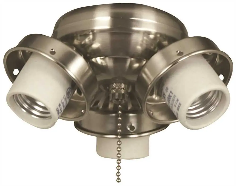 3 Candelabra Light Fitter Brushed Chrome 1