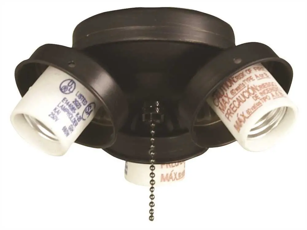 Ceiling Fan Light Kit Fitters, Maximum Three 60 Watt Incandescent Candelabra Base Bulbs, Aged Bronze 1