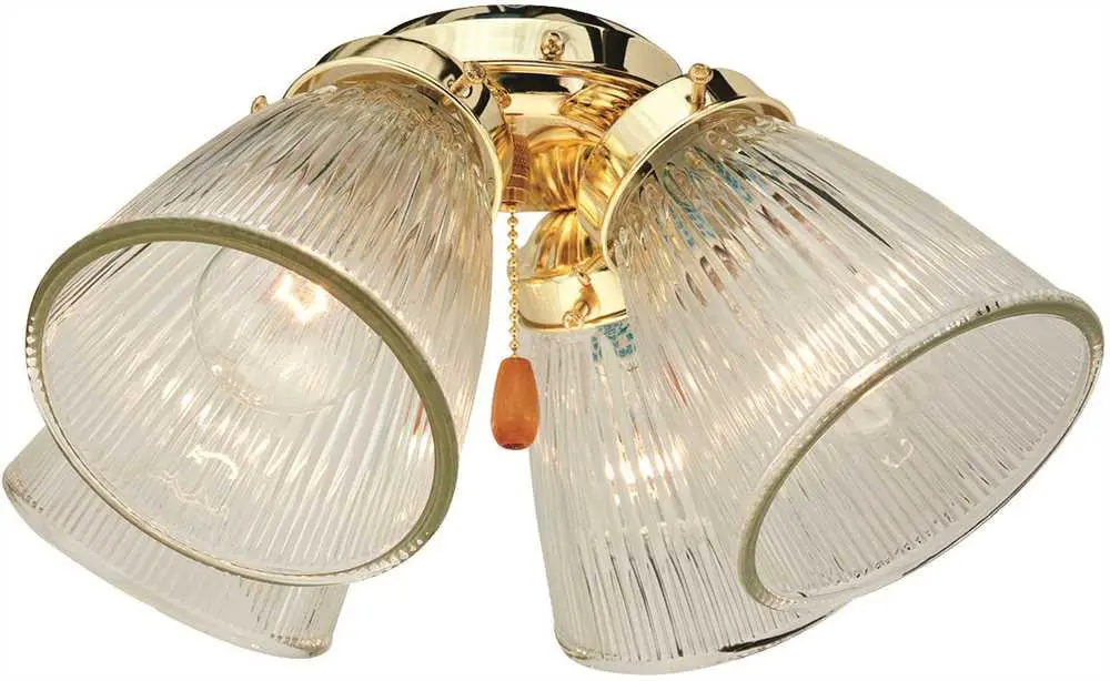 Fan Light Kit 4 Light Epact Polished Brass 1