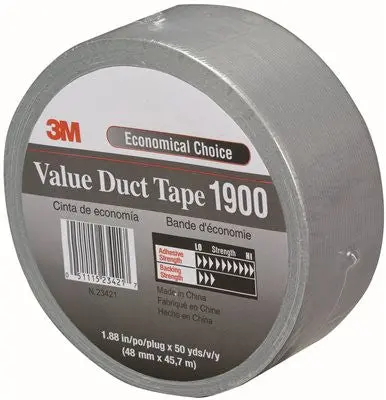 3M&Trade; Value Duct Tape 1900, Silver, 1.88 In. X 50 Yd. 1