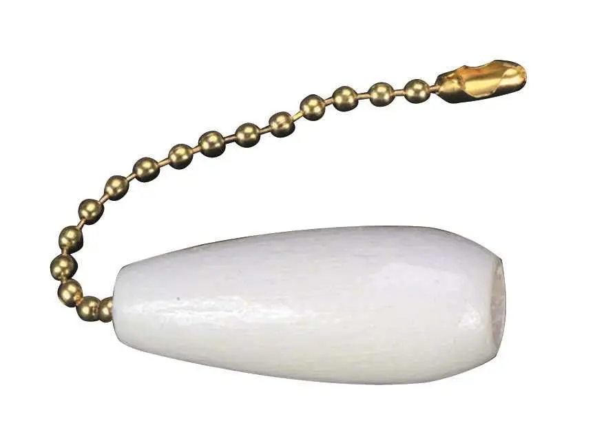 Polished Brass Pull Chain With Wood Pull, 12 In. 1