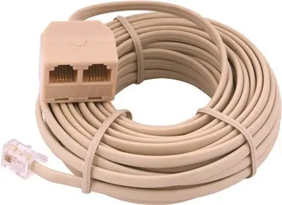 Telephone Extension Cord Duplex 25 Ft. Beige 1