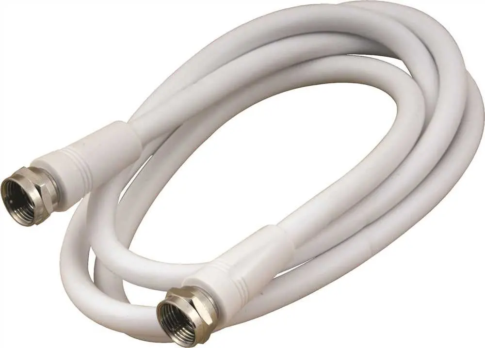 Preferred Industries&Trade; Coaxial Cable With F Connectors, 3 Ft., White 1