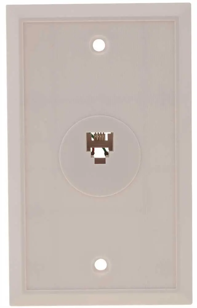 Phone Jack Plate White 1
