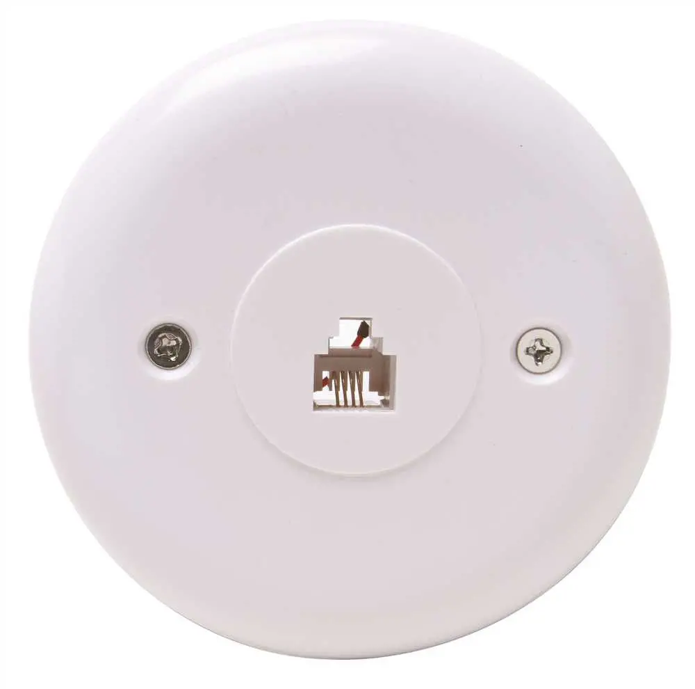 Telephone Modular Flush Mount Round Jack White 1