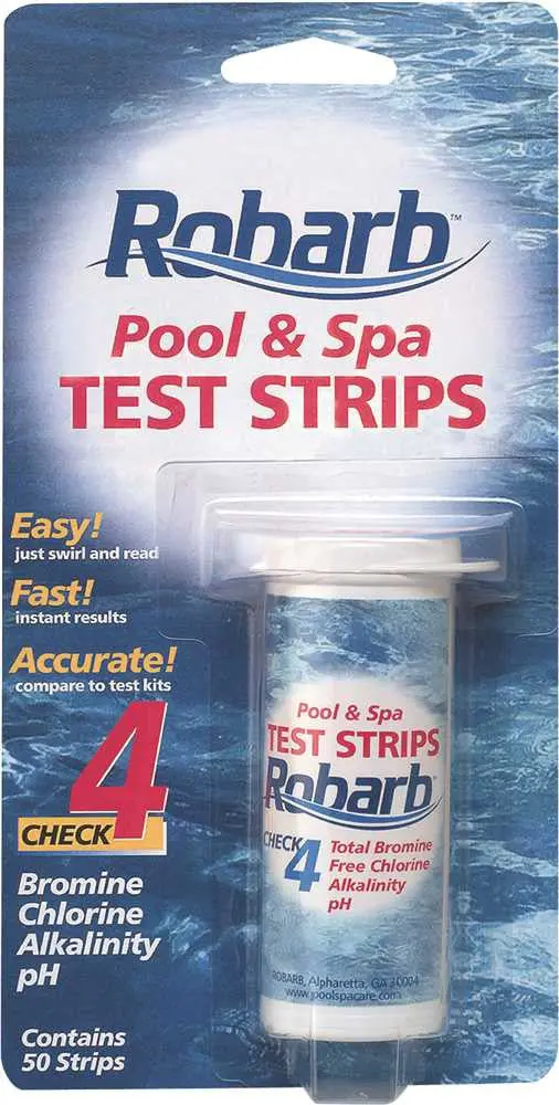 Robarb&Trade; 4 Way Pool Test Strips, 50 Strips Per Bottle 1
