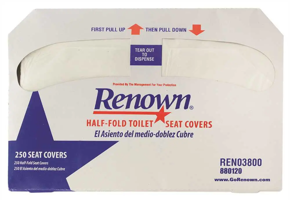 Renown&Reg; Half-Fold Toilet Seat Covers, 250 Sheets Per Pack, 20 Packs Per Case 1