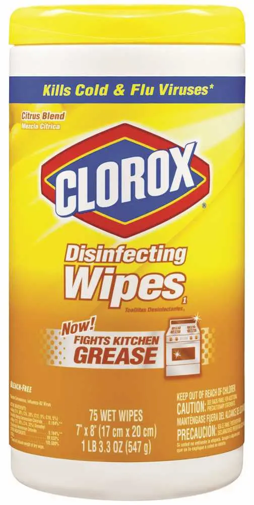 Clorox Disinfecting Wet Wipes, Lemon Scent, 75 Per Container 1