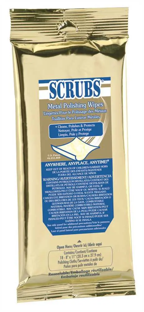 Scrubs&Reg; Metal Polish Wipes, 18 Towels Per Packet 1