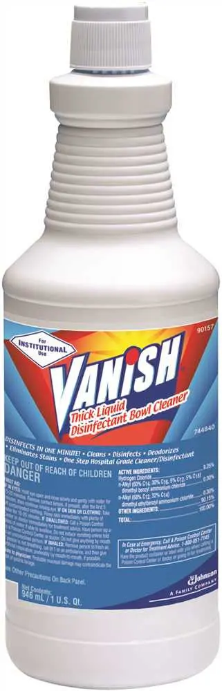 Vanish Toilet Bowl Disinfectant-Cleaner, Quart 1