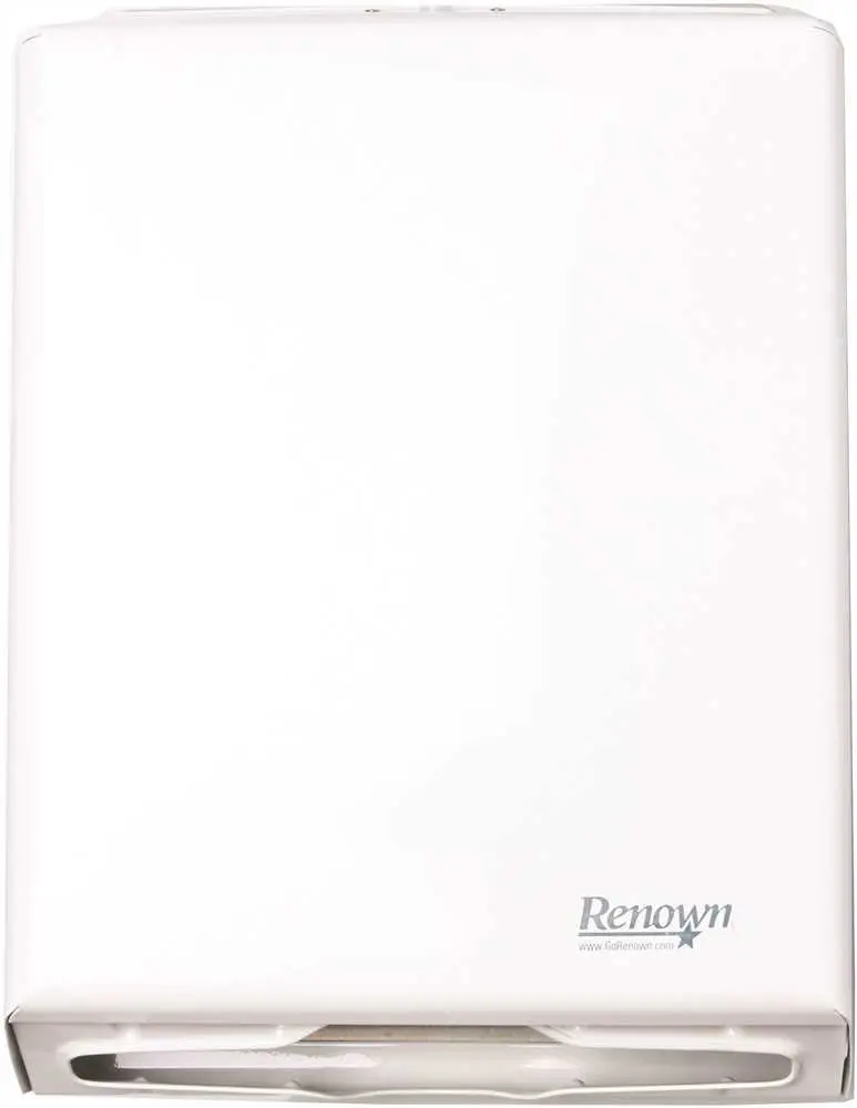 Renown&Reg; Metal Combo Folded Hand Towel Dispenser, White 1
