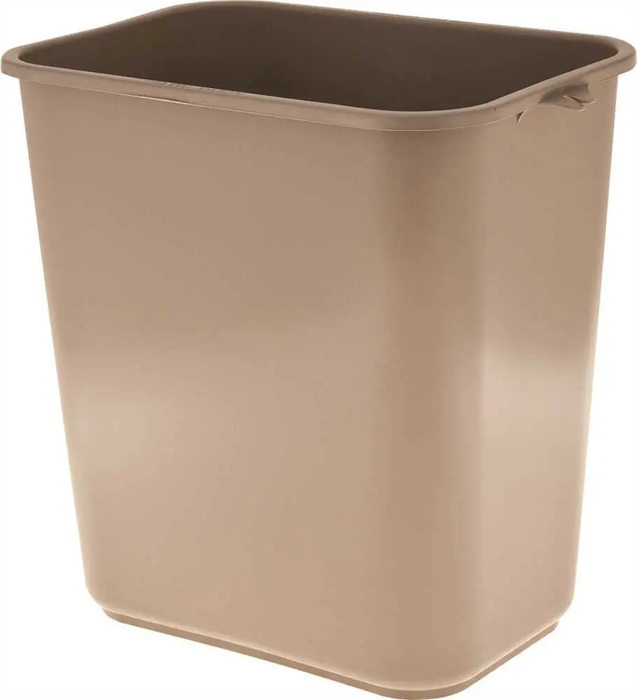 Pinch'm&Reg; Plastic Trash Can, Beige, 28 Quarts 1