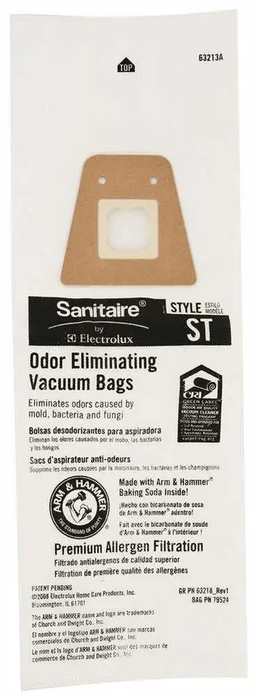 Sanitaire&Reg; Replacement St Bags, For Model 678 Commercial Lightweight Upright, 5 Per Pack 1