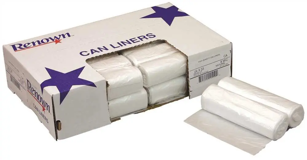 Renown&Reg; Can Liner 24 X 24 10Gl 8Mic Natural 50-Rl 20Rl-Cs 1