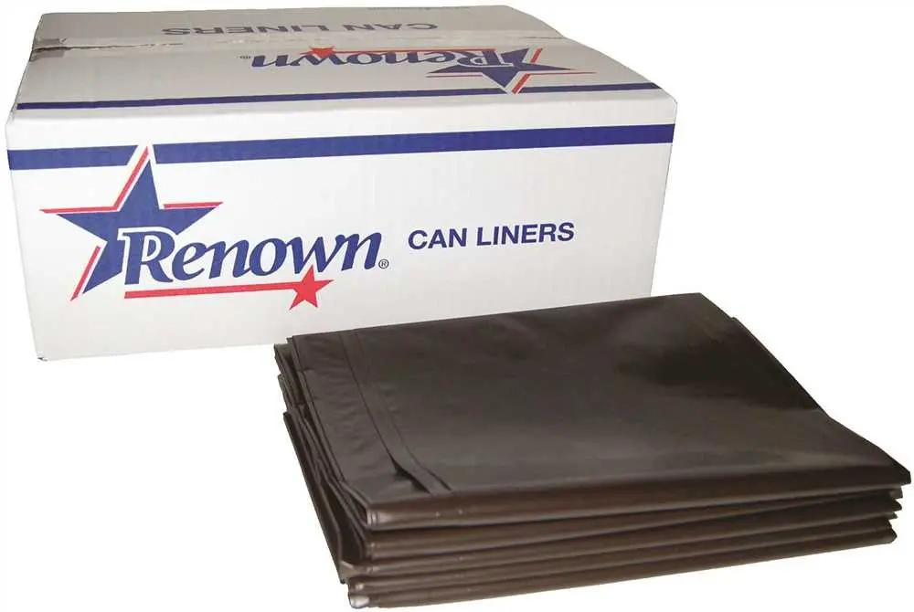 Renown&Reg; Can Liner 24X23 7-10Gl 0.35Mil Black 50-Rl 10Rl-Cs 1
