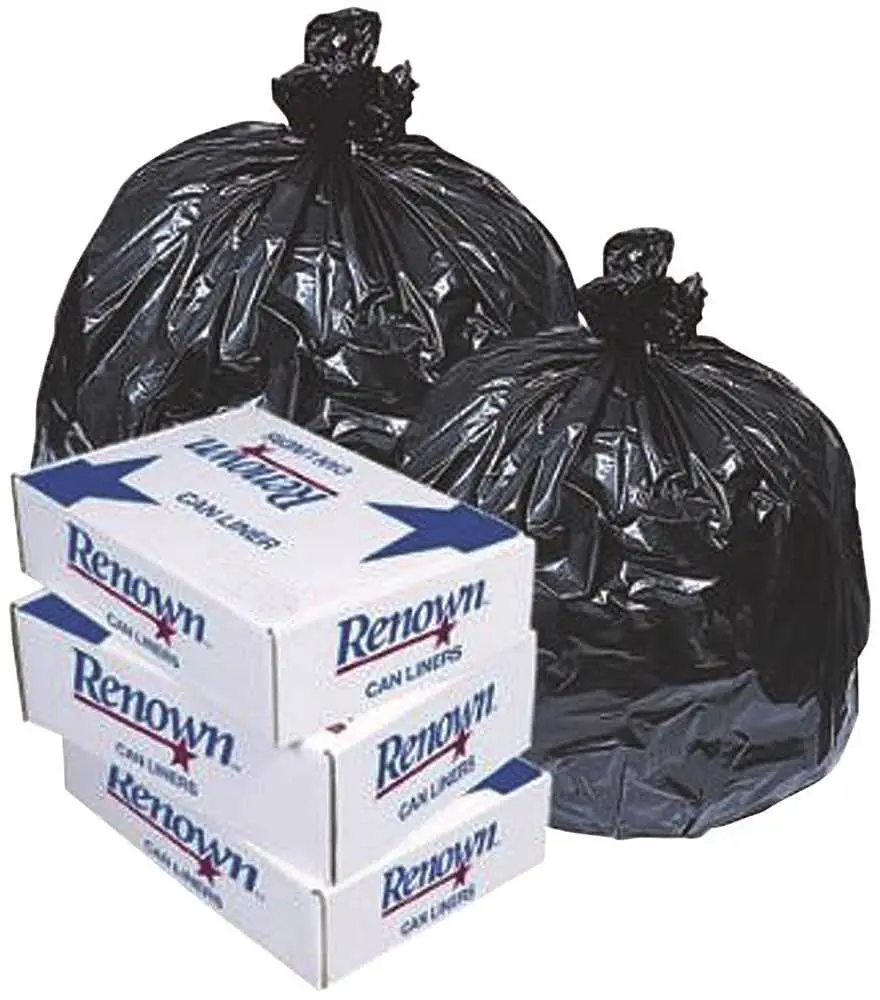 Renown&Reg; Can Liner 33X39 33Gl 0.90Mil Black 25-Rl 10Rl-Cs 1