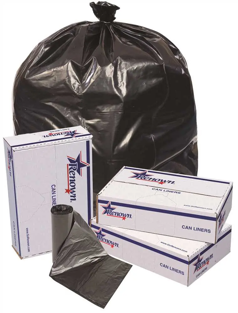 Renown&Reg; Can Liner 43X47 56Gl 1.7Mil Black 10-Rl 10Rl-Cs 1