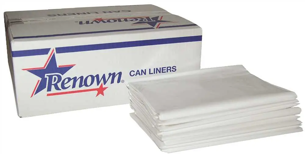 Renown&Reg; Can Liner 40X50 45Gl 2.4Mil White 50-Cs Flat Pack 1