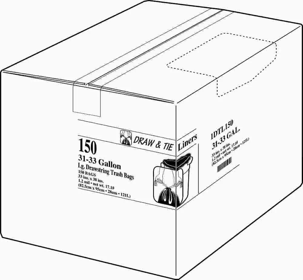 Can Liner Trash Bags 24X27 13 Gal. .9Mil White 25 Per Roll - 8 Rolls Per Case 1