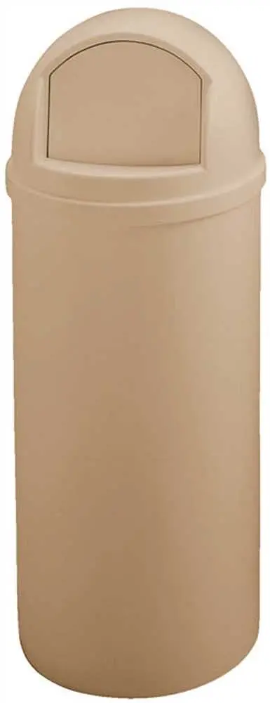 Marshal&Reg; Trash Can With Round Top, Beige, 15 Gallons 1