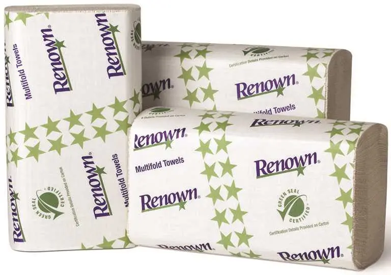 Renown&Reg; Multifold Paper Towels, White, 9-1-8X9-1-2 In., 16 250-Count Packs Per Case 1