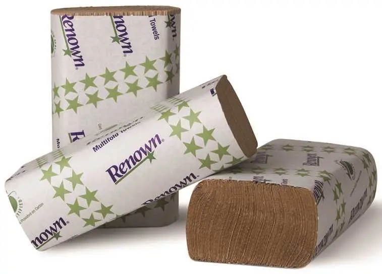 Renown&Reg; Multifold Paper Towels, Natural, 9-1-8X9-1-2 In., 16 250-Count Packs Per Case 1