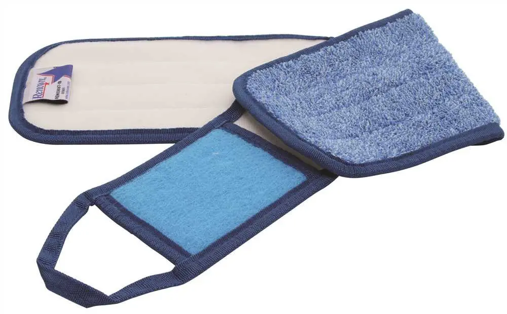 Renown&Reg; Microfiber Damp Mop Pad With Scrub Flap, 18", Blue 1