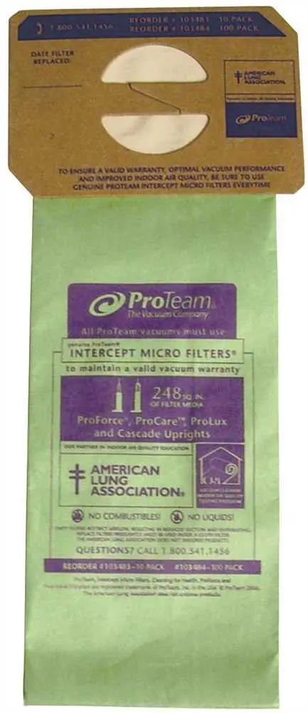 Pro Team Proforce Vacuum Filter Bag 10 Pack 1
