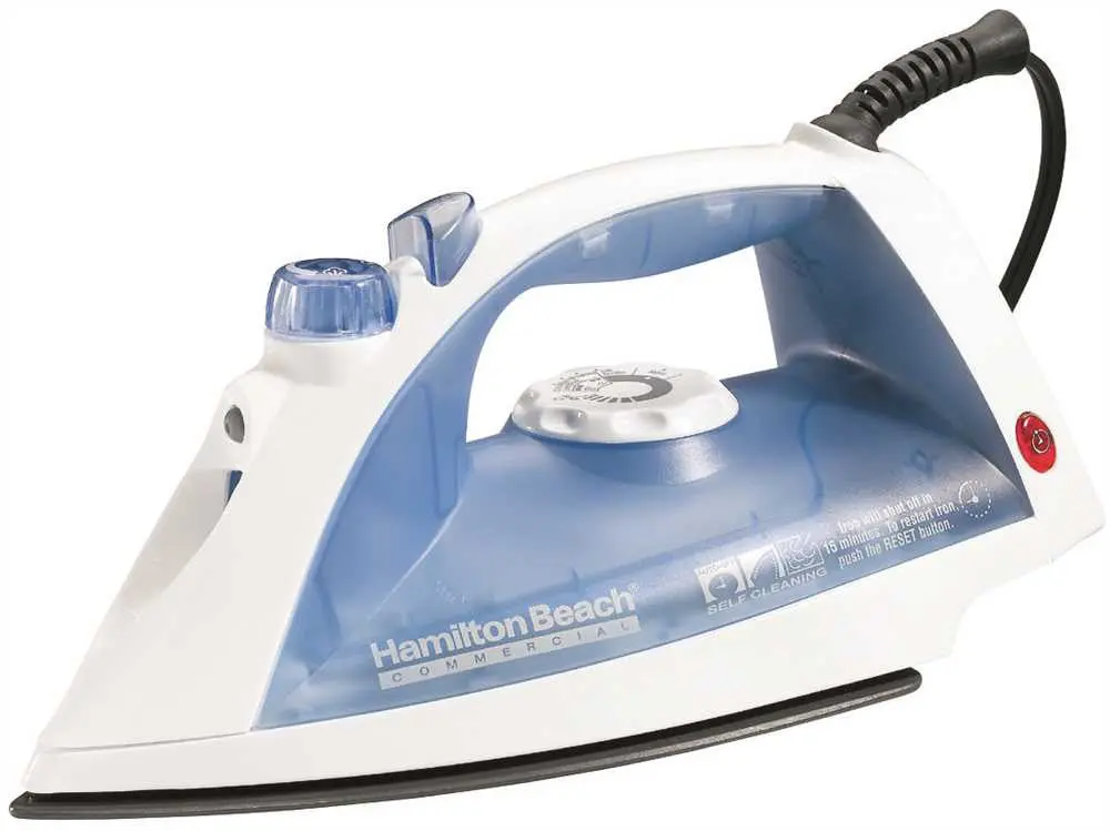Hamilton Beach&Reg; Non-Stick Hospitality Clothes Iron, White, 15-Minute Auto Shut-Off, 120 Volts, 1,200 Watts 1