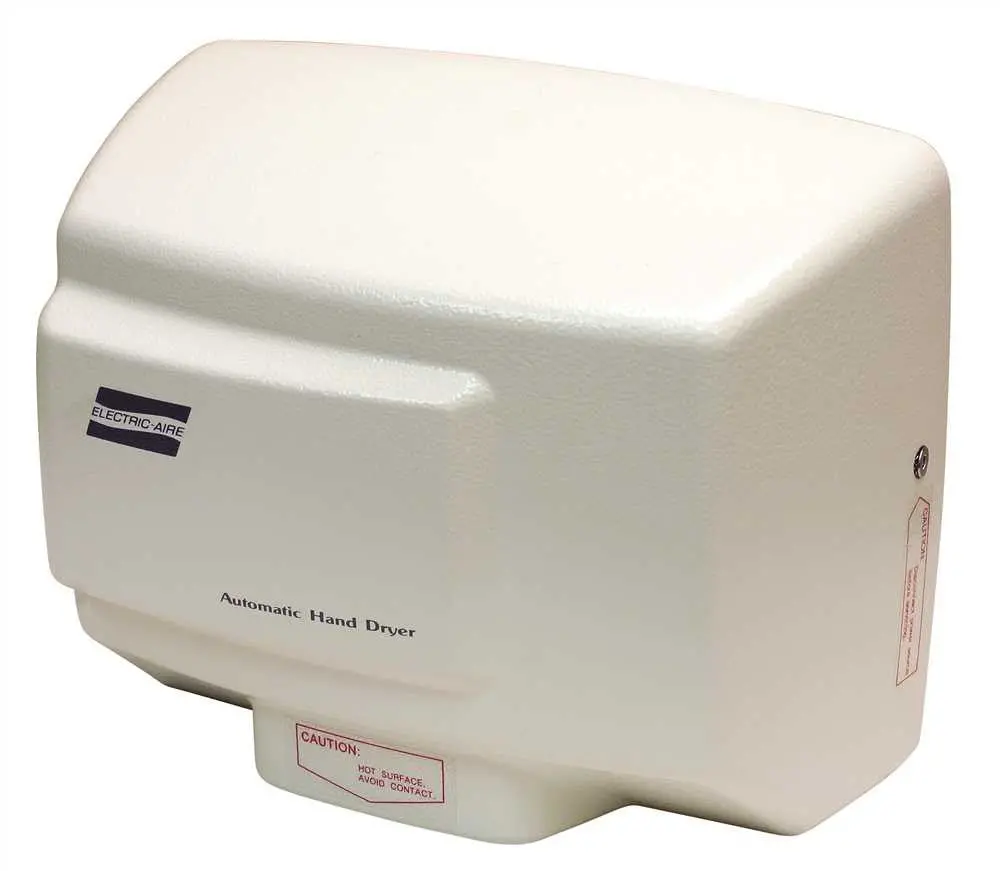 World Dryer Hand Dryer, White, 8.8X11.25X5.9 In., 120 Volts, 13 Amps, 108 Cfm 1