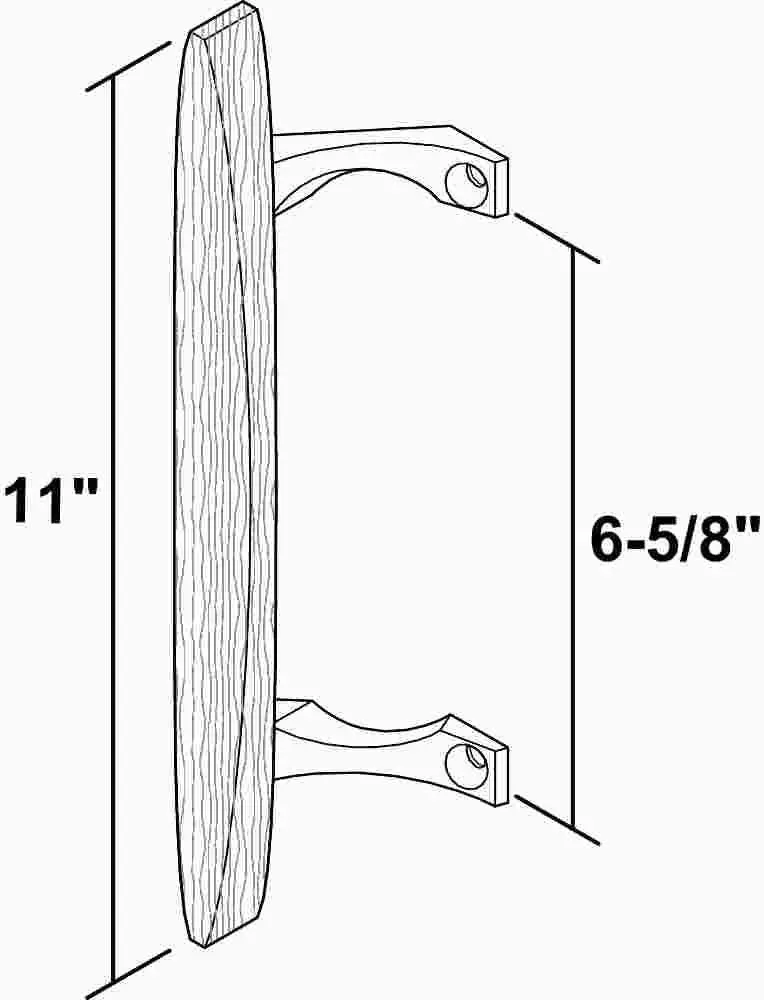 Patio Door Handle Canoe Shape, Walnut 1