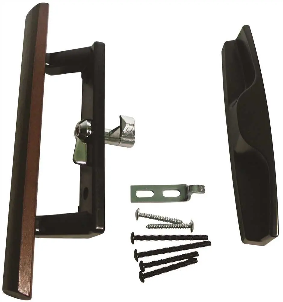 Black Patio Door Handle 3-1-2 In. Center 1