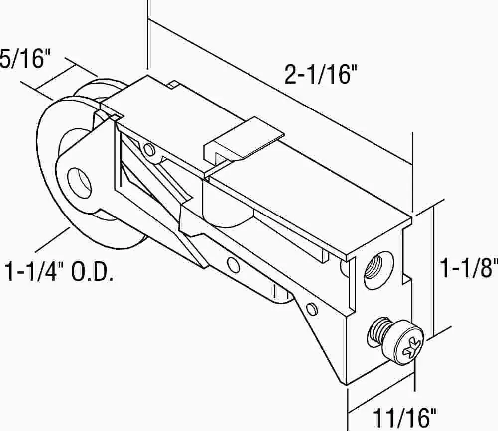 Patio Door Roller Die Cast 1