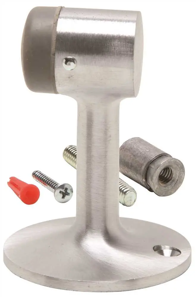 Commerical Floor Door Stop, Chrome, 3" 1